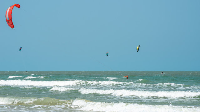 Kitesurfing Thailand Hua hin on a Sunny day