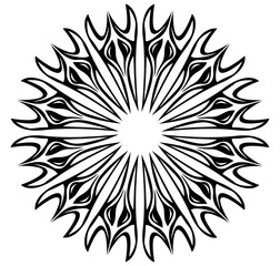 black and white floral ornament