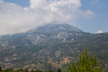Fototapeta na wymiar Landscape with mountains and clouds Alanya Turkey