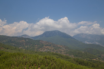 Landscape with mountains and clouds Alanya Turkey