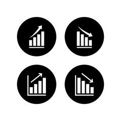 Growing graph Icons set. Chart icon. Graph Icon in trendy flat style isolated