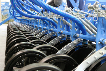 Precision inline seeder. A row seeder. Seed drill.  Fragment.