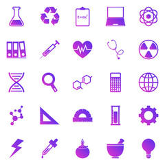 Science gradient icons on white background