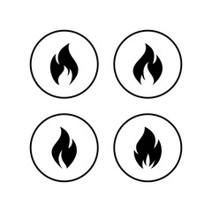 Fire icons set . Fire flame icon template.