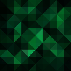 Dark Green Background with Triangle Pattern. Polygonal background in green. Geometric Mosaic Background, Creative Design Templates. Background for your web site design. EPS 10