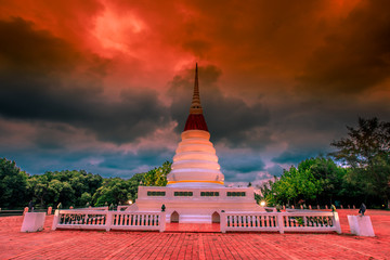 Background of Phra Chedi Klang Nam (Samut Chedi) Mangrove Forest Conservation Area,has a large old...
