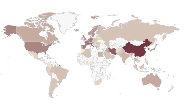 The spread of the Corona Virus thought the map