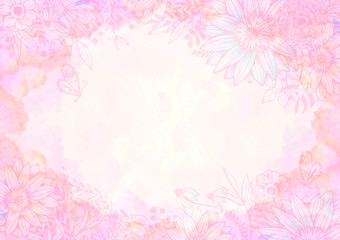 和柄 手書きの花 背景素材 ベクター 日本風 フレーム素材 Wall Mural Ayumi Takashima 和柄 手書きの花 背景素材 ベクター 日本風 フレーム素材 Wall Mural Ayumi Takashima