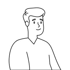 young man avatar character icon vector illustration design