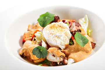 Salad in white bowl
