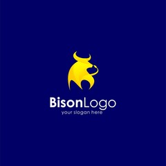 Bison icon logo, bull icon logo