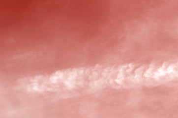 Pink sky with beautiful natural white clouds