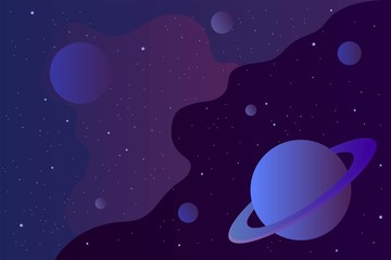 Space background with stars, planets. Deep cosmos elements. Vector illustration.  © Yulia Mei