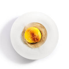 Coconut ice cream in white plate