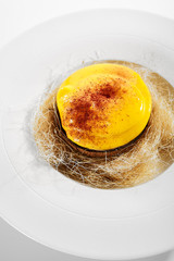 Coconut ice cream in white plate