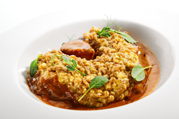 Osso buco with spices close up