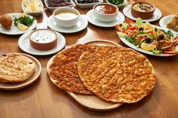 Traditional Turkish cuisine. Various dishes, soups and snacks.