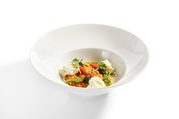 Tomato risotto close up