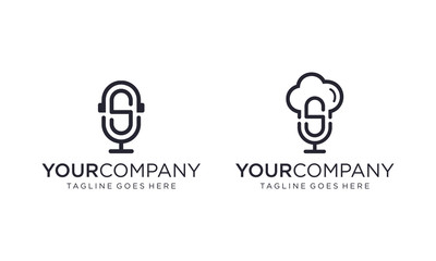 Creative podcast logo designs concept	