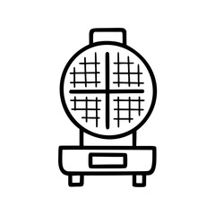 Waffle iron outline vector icon. Thin line black waffle iron icon