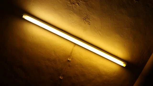 switching a misfiring neon tube on and off, in the basement