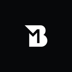 Minimal elegant monogram art logo. Outstanding professional trendy awesome artistic BM MB initial based Alphabet icon logo. Premium Business logo White color on black background © FinalDesignz