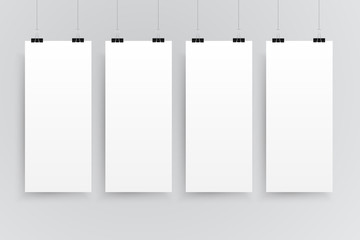 Vector four rectangle vertical format paper sheet