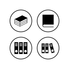 Library icons set. Book icon vector