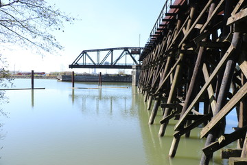 Train bridge out bright