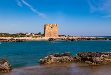 Fototapeta na wymiar Saracen tower of San Vito. Polignano a mare. Puglia. Italy. 