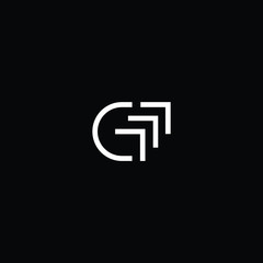Minimal elegant monogram art logo. Outstanding professional trendy awesome artistic G GM MG initial based Alphabet icon logo. Premium Business logo White color on black background