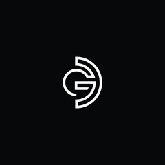 Minimal elegant monogram art logo. Outstanding professional trendy awesome artistic DG GD initial based Alphabet icon logo. Premium Business logo White color on black background