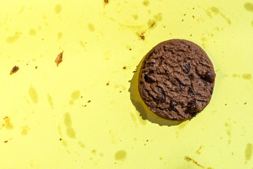 Biscuits on yellow background