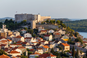 View to the medieval Sibenik town, Croatia