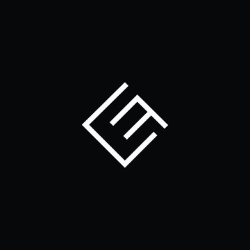 Minimal elegant monogram art logo. Outstanding professional trendy awesome artistic EF FE initial based Alphabet icon logo. Premium Business logo White color on black background