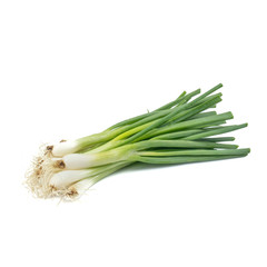 Green onion or garlic chives, chinese chive isolated on white background.Fresh healthy organic green vegetable