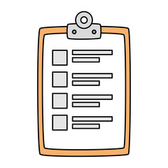 clipboard with paper document isolated icon vector illustration design