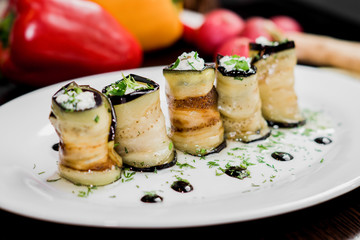 eggplant rolls with cheese