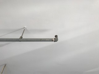 Image of an Pendent or upright sprinklers of fire fighting system as one of an building management system and connected by Galvanized pipes and its fittings with teflon tapes © Murugesan