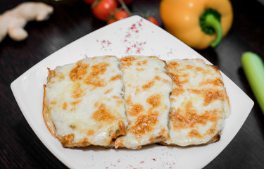 grilled meat with cheese