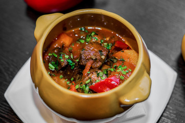 meat baked with potatoes