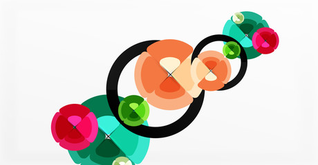 Abstract background, trendy color circles geometrical composition. Vector Illustration For Wallpaper, Banner, Background, Card, Book Illustration, landing page