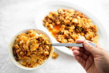 Mapo tofu with Chinese douban paste