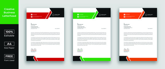 Letterhead template in flat style