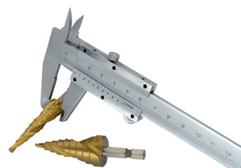 Caliper measurement with drill diameter