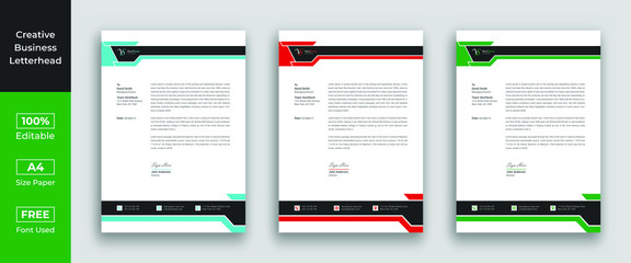 Obraz premium Letterhead template with various colors, letterhead template in flat style