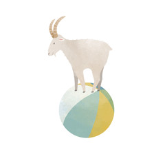 Beautiful Capricorn horoscope zodiac sign. Stock illustration.