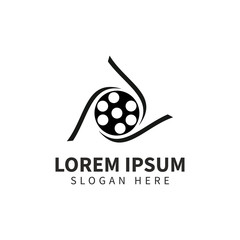 Film logo template design vector icon illustration