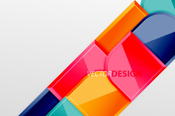 Glossy glass squares with round elements geometric composition. Abstract geometric background with 3d effect composition For Wallpaper, Banner, Background, Card, Book Illustration, landing page