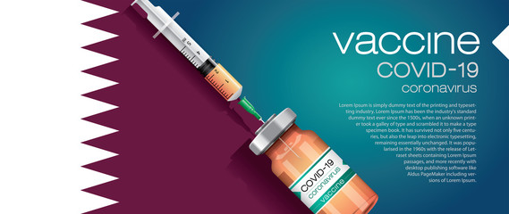 3D corona vaccine illustration and country flag concept